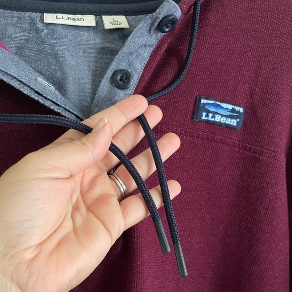 LL BEAN || Soft Cotton Rugby, Hoodie Pullover - Picture 4 of 9